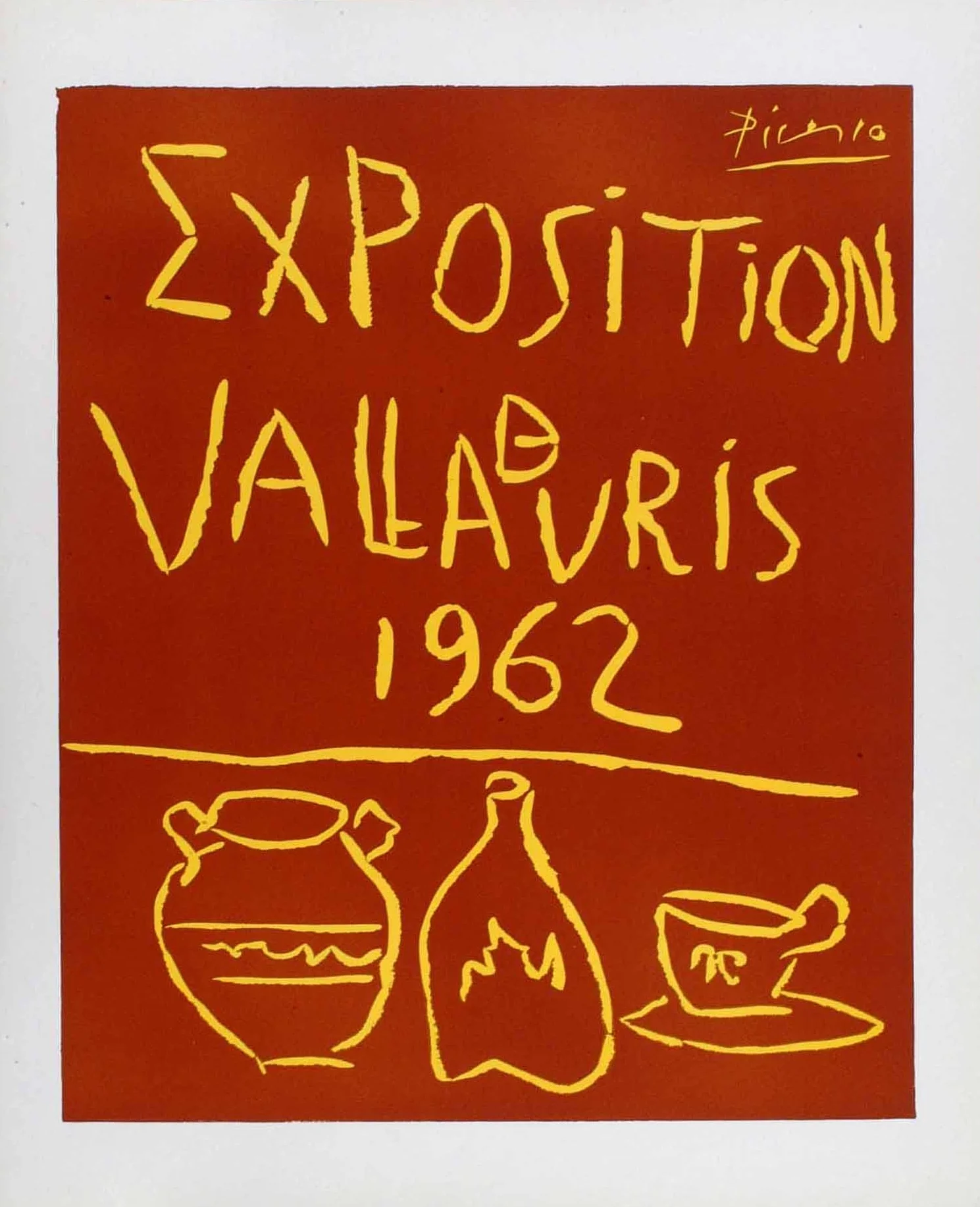ピカソ Picasso EXPOSITION PABLO PICASSO Pablo Picasso / パブロ・ピカソ版画額「Vallauris Exposition 1954
